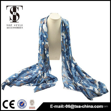 Moda impresso viscose moda camuflagem cachecol